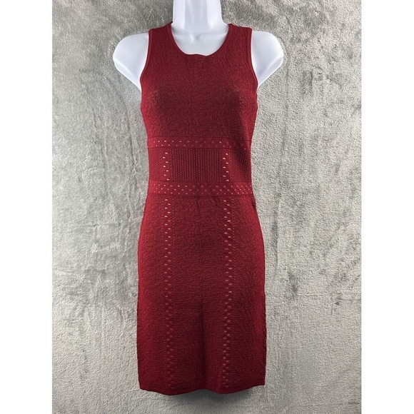 ALI & JAY Dresses & Skirts - Ali & Jay Sheath Red Nude Bodycon Dress Small Lace Stretch Sleeveless